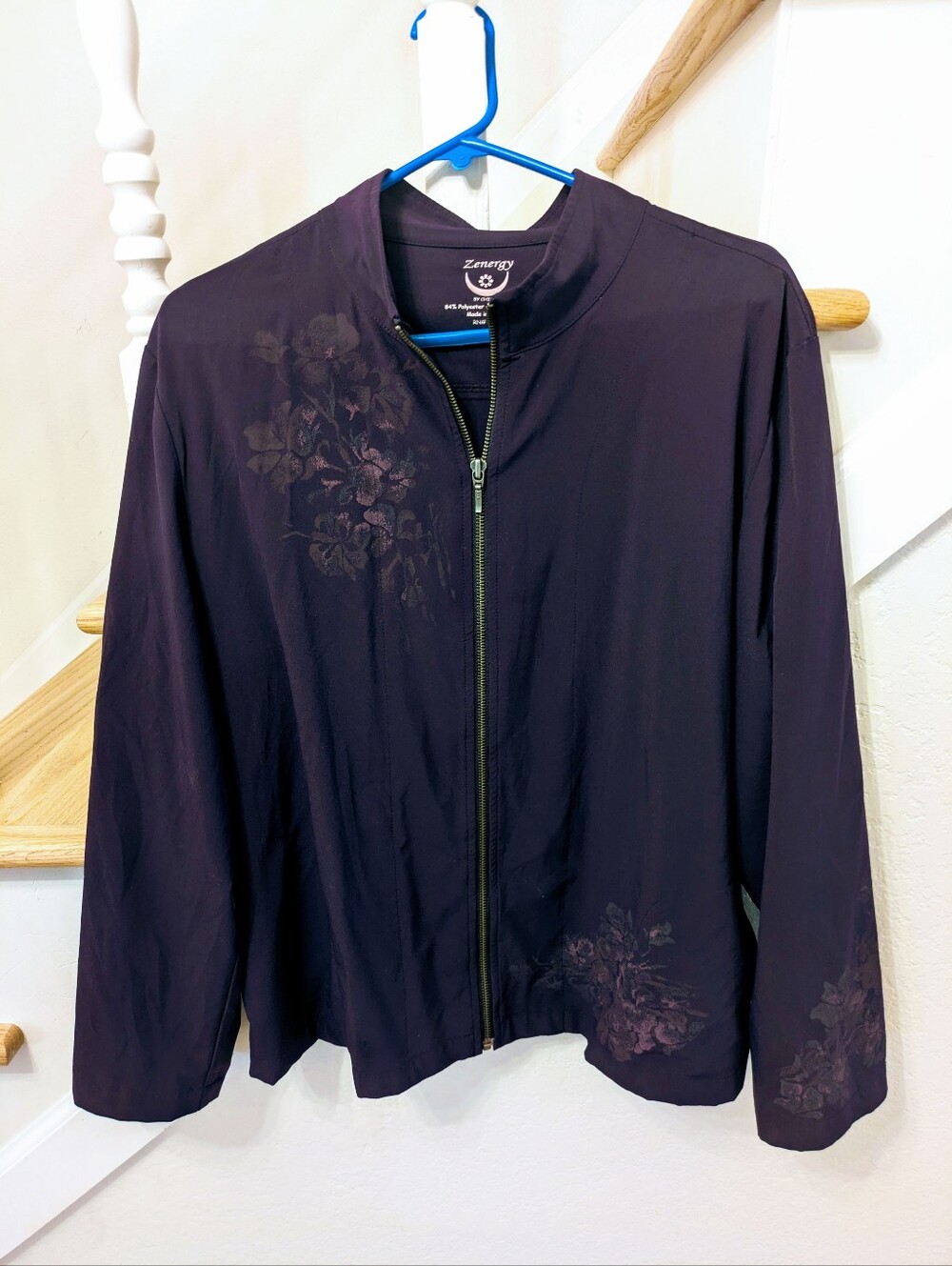 Zenergy by Chico's Purple Full Zip Stretch Track Jacket Chico's Size 3 (Size 16)